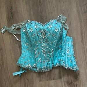 DaVinci Turquoise Corset Top Quince